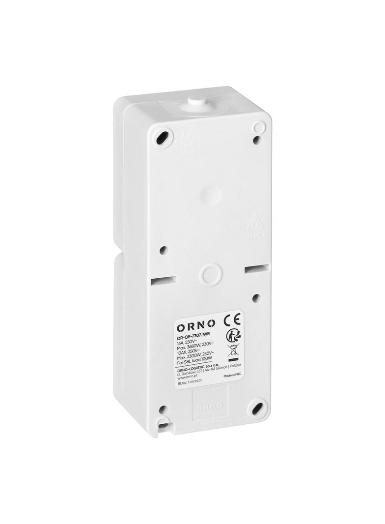 Łącznik pojedynczy + Gniazdo AQUATIC MINI IP54 biało-czarne OR-OE-7307/WB ORNO