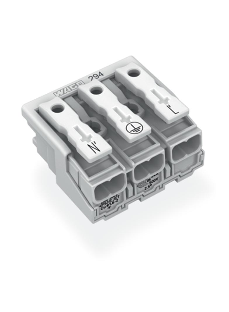 złączka zasilająca 3-biegunowa ze stopkami bez styku PE