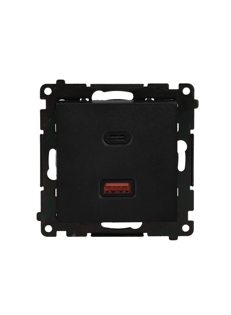 Simon 55 Ładowarka USB typ C+A 30W 230V czarny mat TEC2CAQ.01/149 KONTAKT