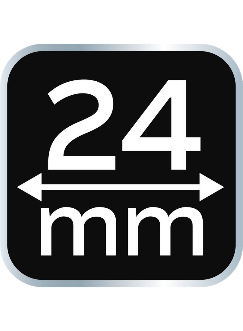 Dłuta 6, 12, 18, 24, zestaw 4 szt. Uchwyt dwukomponentowy. Pakowane w etui