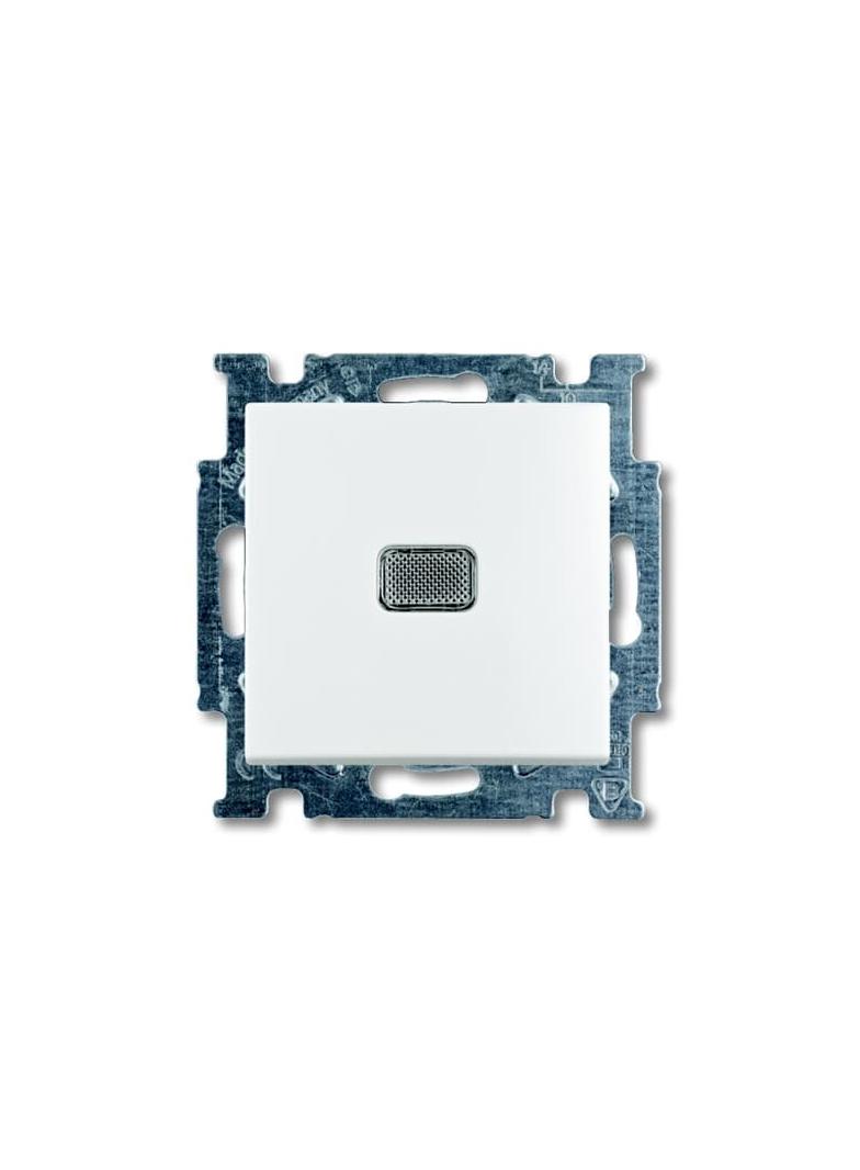 BASIC55 Przycisk z opisem i symbolem neutralnym 1-biegunowy, zwierny, Z zaciskiem N biały alpejski