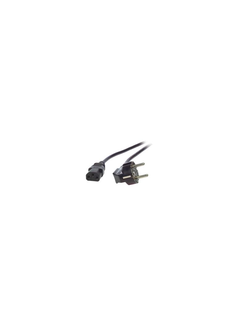 Kabel zasilający Schuko 90° - C13 180° 0,75m czarny
