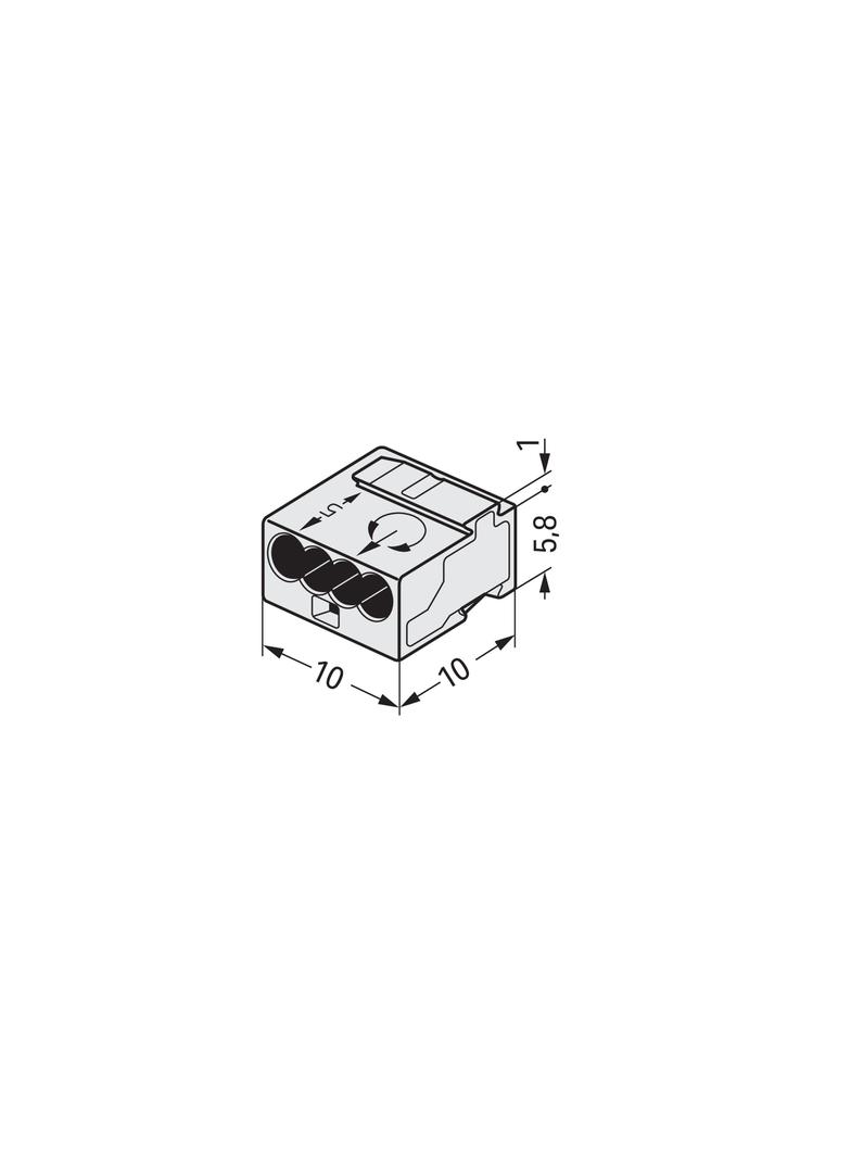 Szybkozłączka MIKRO 4x 0,6‑0,8mm2 jasnoszara 243‑304 /100szt./ WAGO