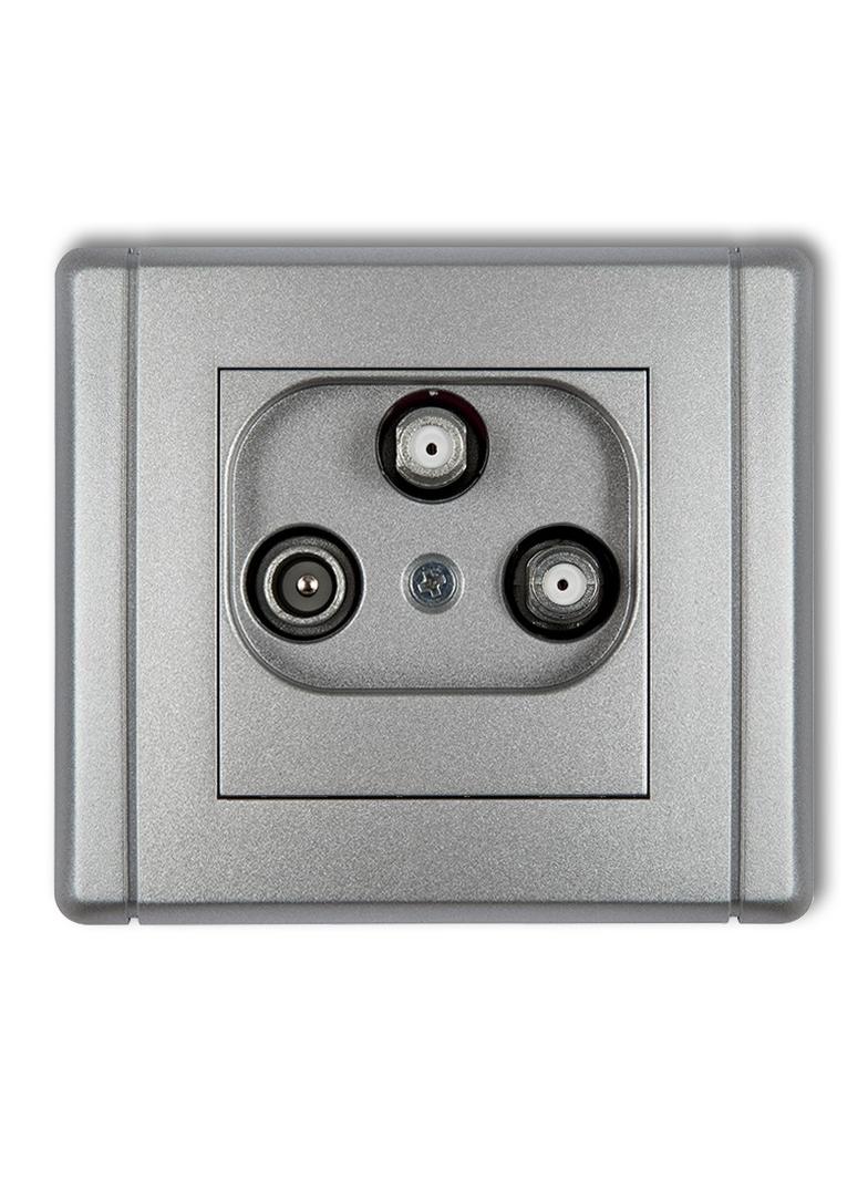 FLEXI Gniazdo abonenckie 2 wyjścia SAT + TV srebrny metalik