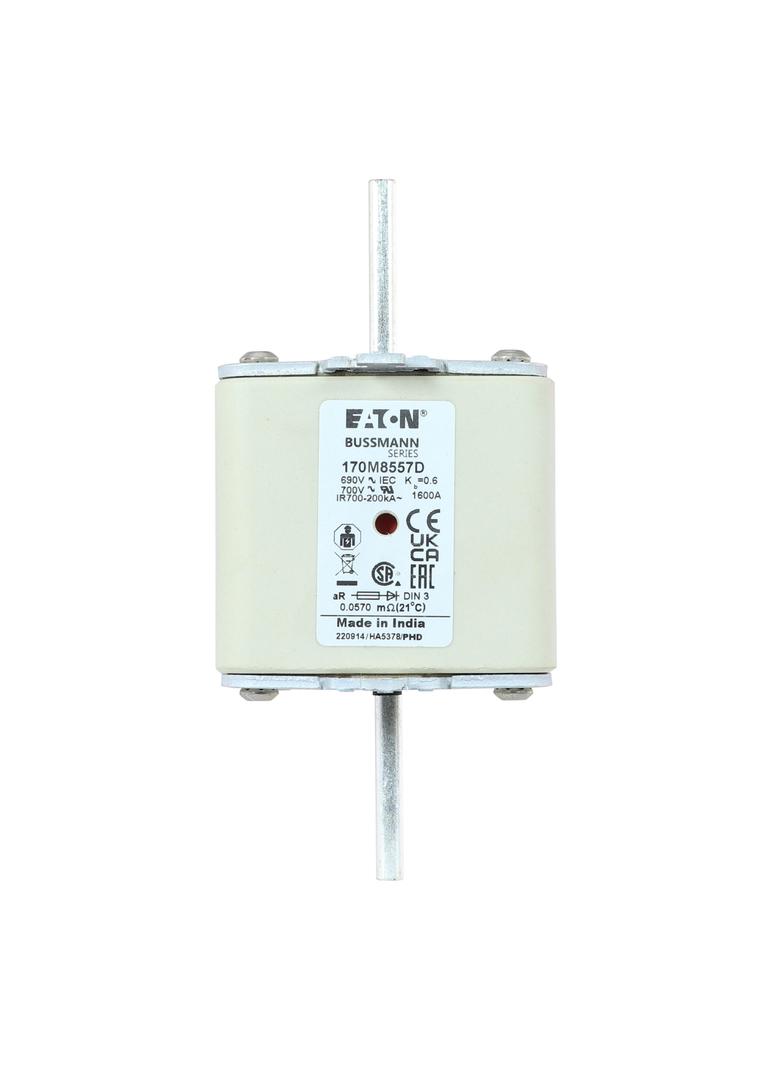 1600A 690V aR DIN 3 HSDNH FUSE Wkładka szybka 1600A AC 690V DIN 3 aR DIN IEC podwójny wskaź 170M8557