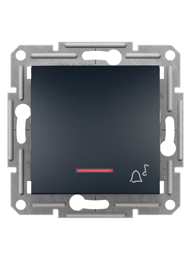 Asfora, przycisk dzwonek, bez ramki, z podświetleniem, antracyt