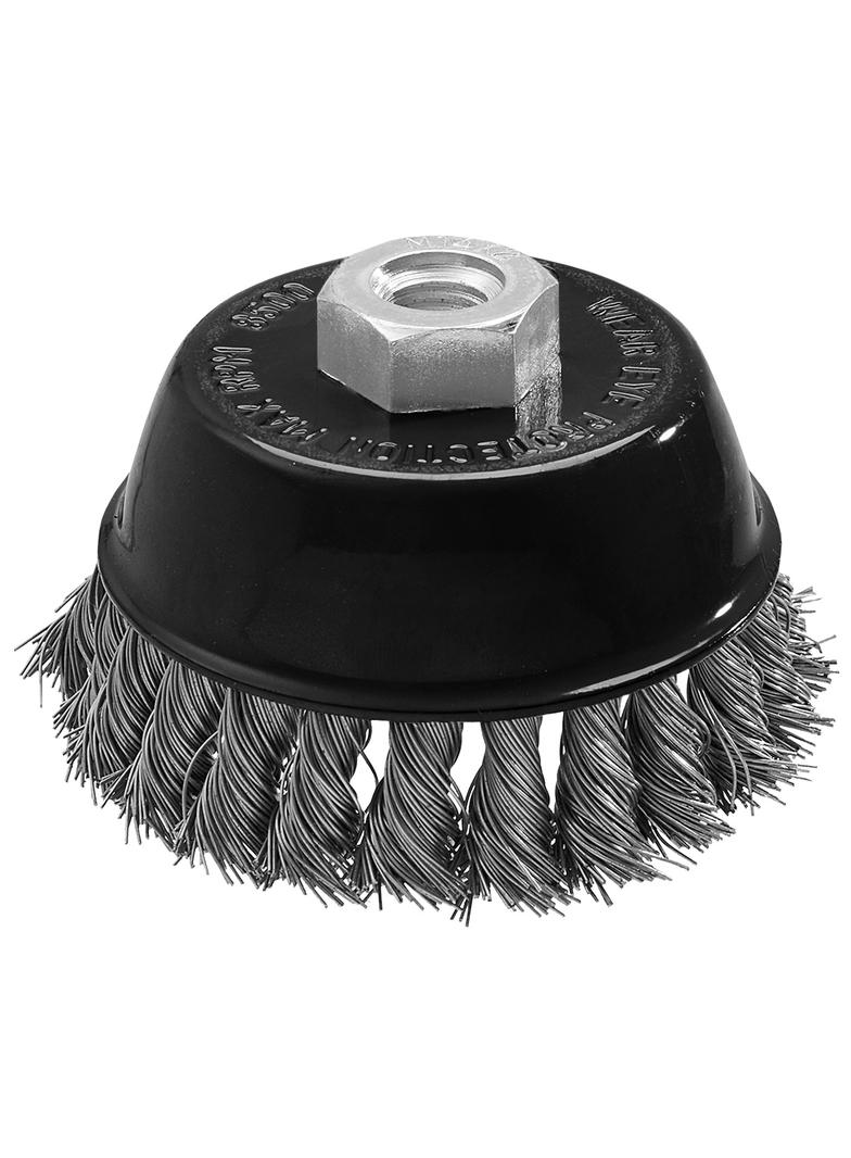 Szczotka druciana doczołowa 65 mm x M14, INOX