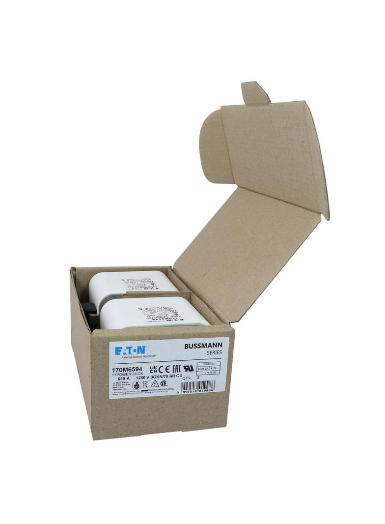FUSE 630A 1250V 3GKN/75 AR CU Wkładka szybka 630A AC 1250V rozmiar 3 76x92x76 mm aR IEC UL 170M6594