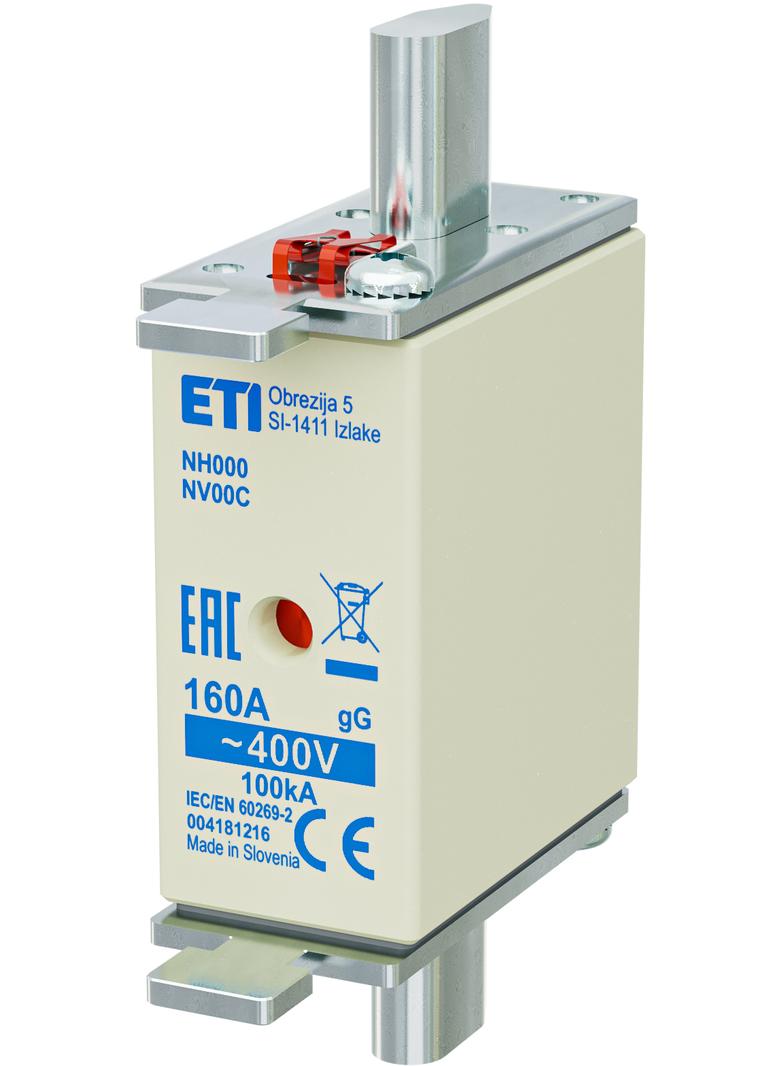 Wkładka topikowa NH zwłoczna KOMBI NH000 WT-00C gG 160A 400V 004181216 ETI