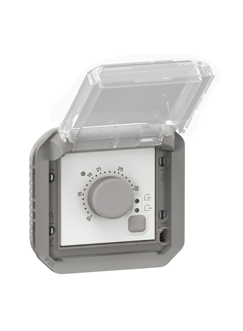 NOWE PLEXO - TERMOSTAT ELEKTRONICZNY POKOJOWY MECHANIZM SZARY