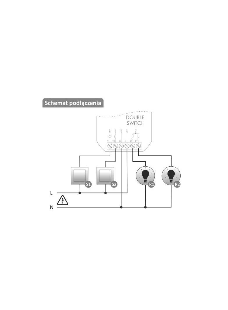 DOUBLE SWITCH 2 kanałowy przekaźnik Wi-Fi 230V WI-R2S2-P F&F