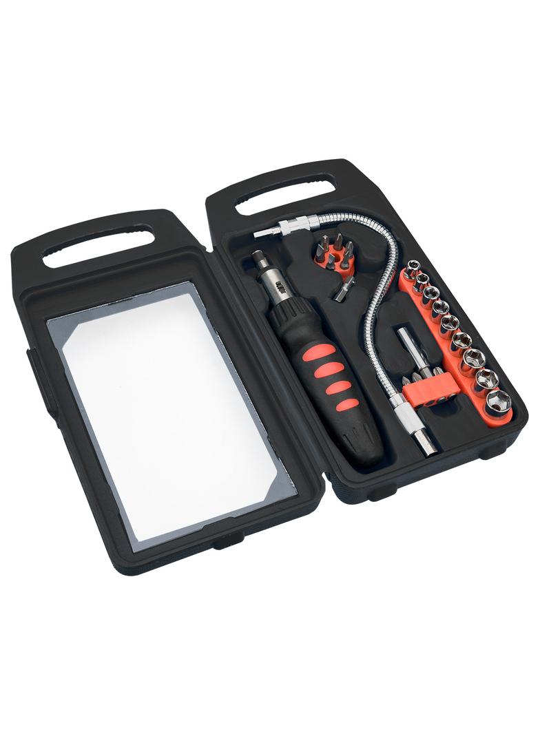 Końcówki wkrętakowe i nasadki z uchwytem, zestaw 22 szt.