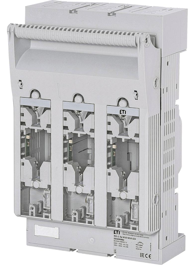 Rozłącznik bezpiecznikowy KVL-1 3P M10-M10 LED 001690882 ETI