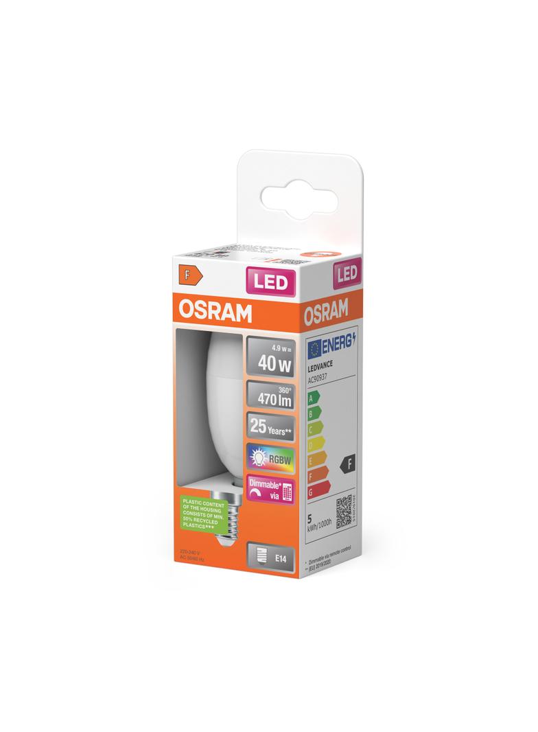 Lampa LED STAR+ CL B RGBWFR 40 dimmable via remote control 4,9W 827 E14