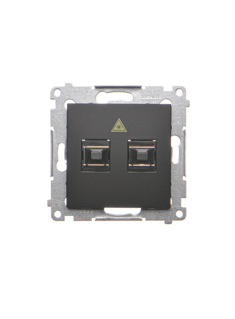 Simon 54 Gniazdo światłowodowe / optyczne podwójne SC/APC czarny