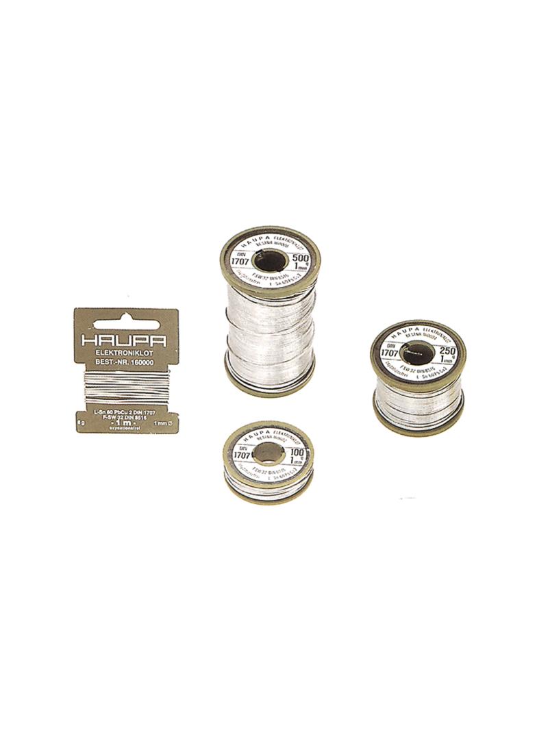 Lutowie do elektroniki z kalafonią o 1.5 mm 100 g Sn 60% 160012 HAUPA