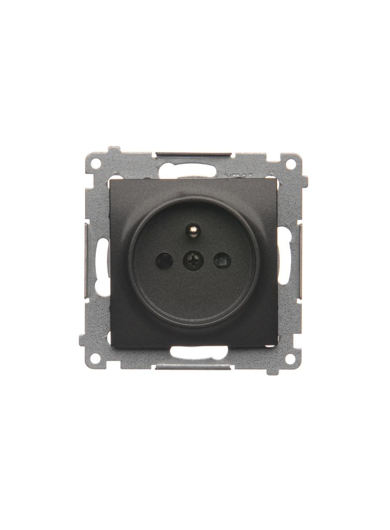 Simon 54 Gniazdo z/u i przesłonami 16A szybkozłączka antracyt