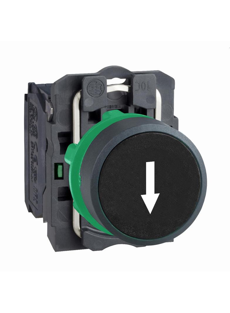 Harmony XB5 Przycisk płaski czarny, plastikowy, oznaczony strzałka DOWN