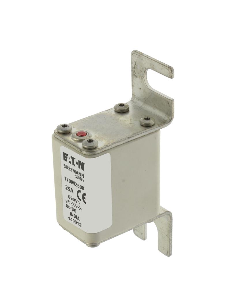 25A 690V IEC gR 00/80 SQ. BODY IND. FUSE Wkładka szybka 25A AC 690V DIN 00 30x51x100 mm g 170M2608 E