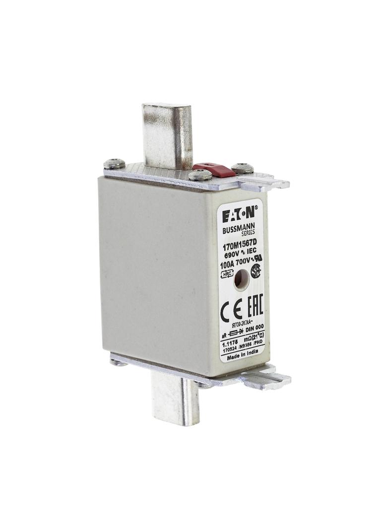 FUSE 100A 690V aR DIN 000 HSDNH Wkładka szybka 100A 690V aR DIN 000 podwójny wskaźnik 170M1567D EATO