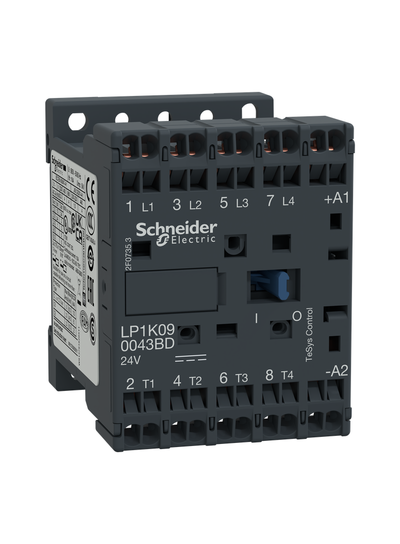 Stycznik mocy, TeSys K, 20A, 4P, 4NO, cewka 24VDC, zaciski sprężynowe