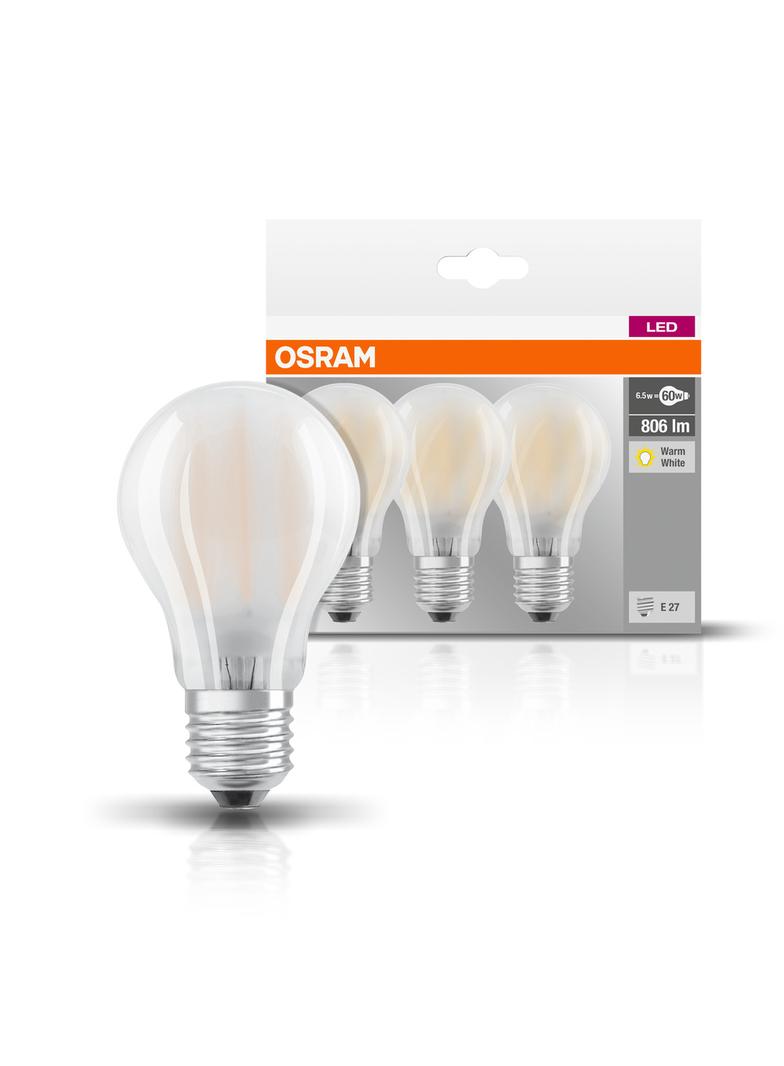 Lampa LED BASE Classic A60 6,5W/827 230V szkło matowe E27 FS3 OSRAM