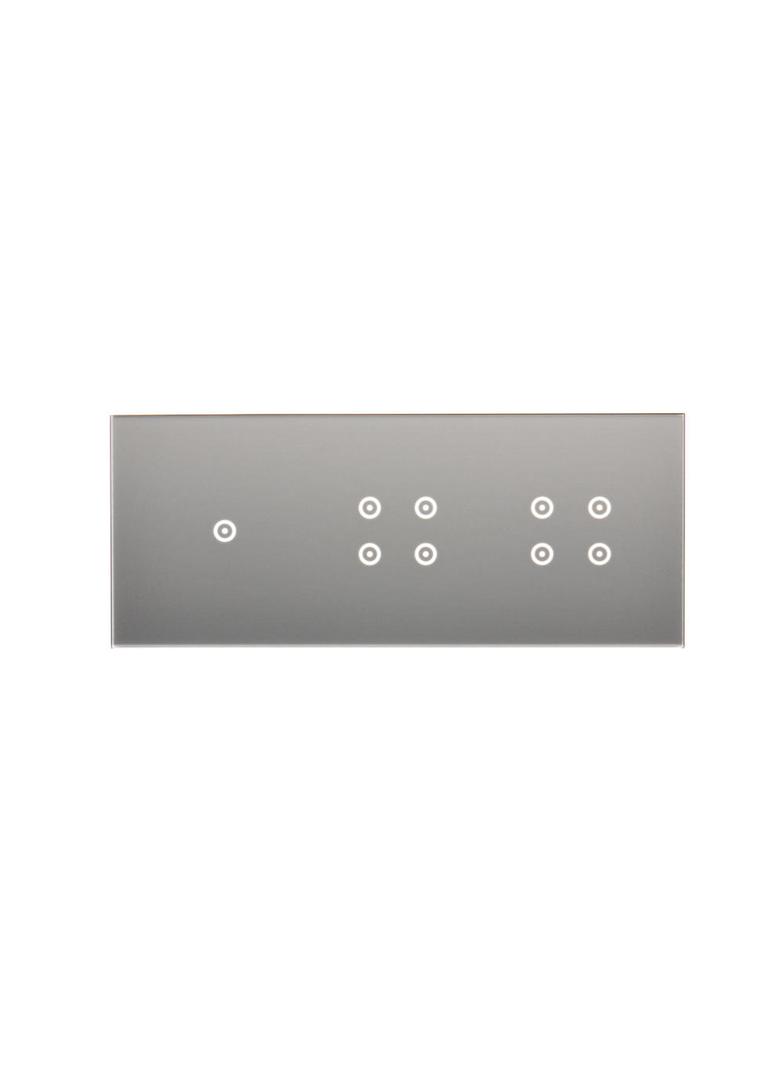 Simon 54 Touch Panel dotykowy S54 Touch 3 moduły 1 pole dotykowe + 4 pole dotykowe +  4 pole dotykowe srebrna mgła DSTR3144/71 KONTAKT