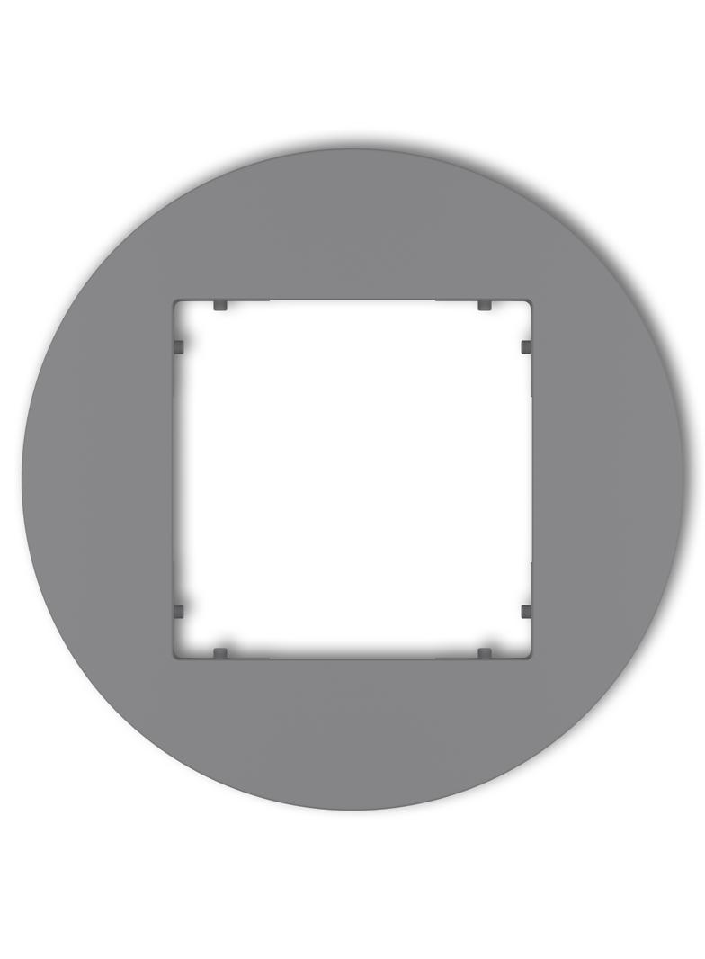 MINI Ramka uniwersalna pojedyncza okrągła z tworzywa szary mat