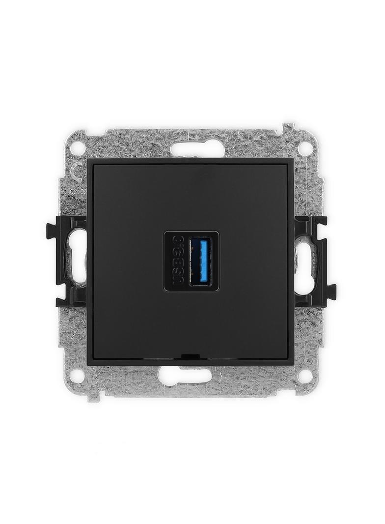 ICON Gniazdo pojedyncze USB A-A 3.0, bez pola opisowego czarny mat 12IGUSBBO-5 KARLIK