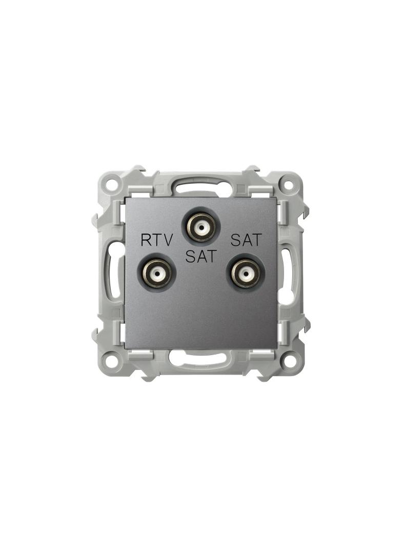 SZAFIR Gniazdo antenowe RTV-SAT z dwoma wyjściami SAT kolor szary mat GPA-Z2S/m/70 OSPEL