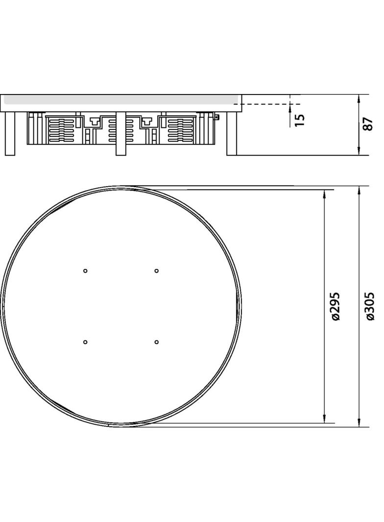 tehalit.VE-EE Pokrywa pełna IP54 20kN EKSR12 fi306 15mm stal nierdzewna EKSR120BL15 HAGER