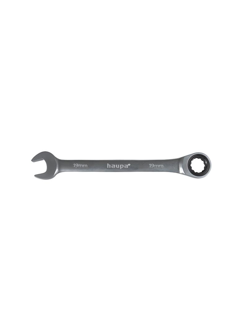 Klucz płasko oczkowy z grzechotką sw 19 mm 110900/19 HAUPA