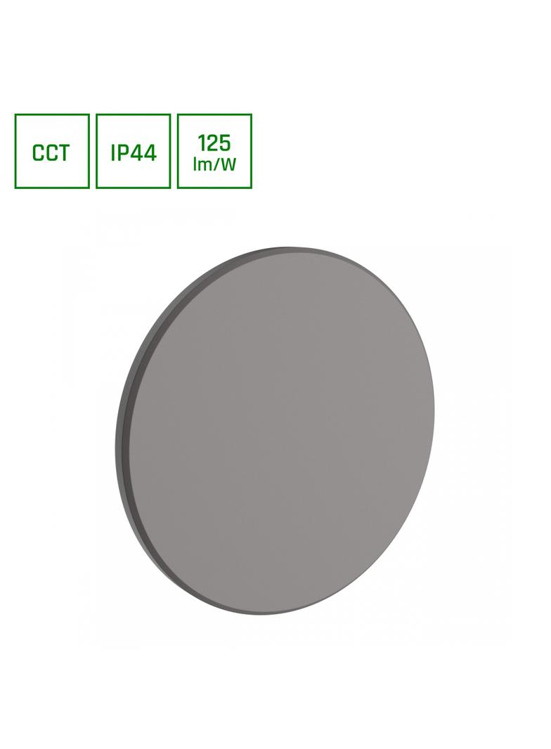 PIATTA 12W CCT 230V IP44 180x47MM SZARY OKRĄGŁA ELEWACYJNA