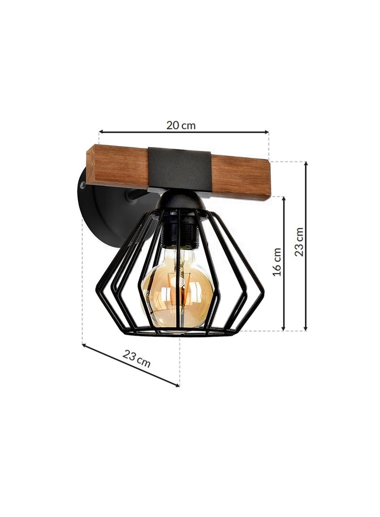 MILAGRO Kinkiet ULF BLACK/WOOD 1xE27 60W