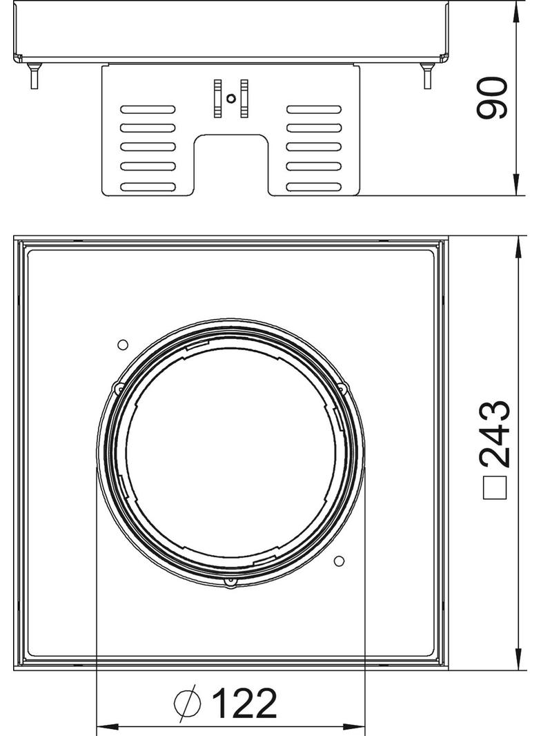 RKFN2UZD3 9VS20, Prostokątna kaseta z otw.na tubus