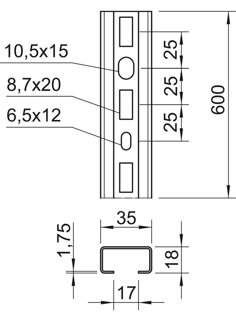 1268 S, SZYNY PROFIL.PERFOR.600 OC.S.