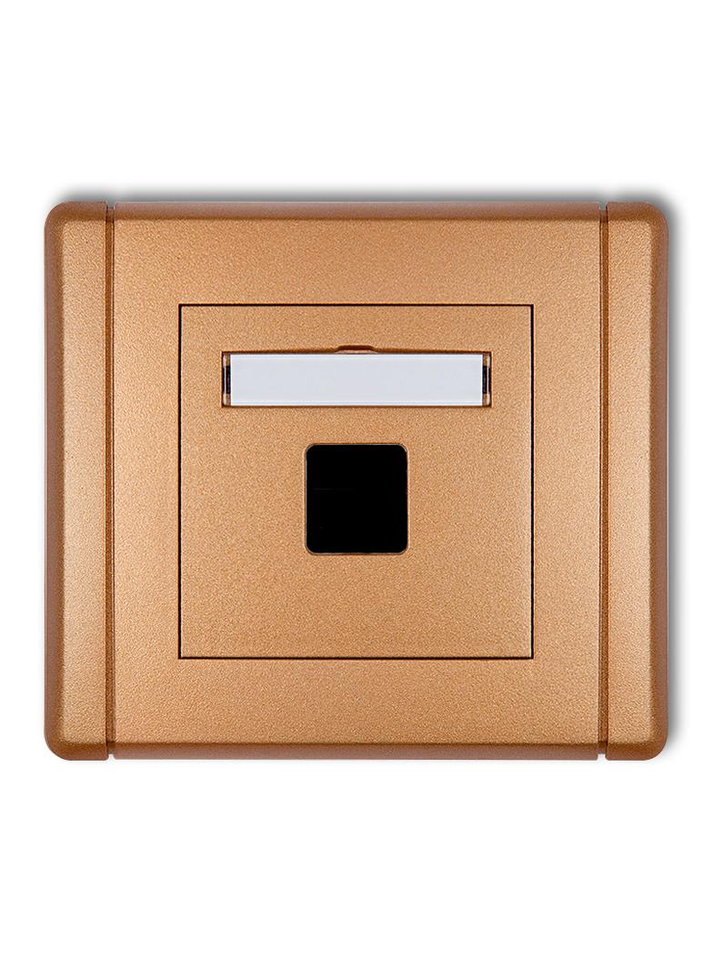 FLEXI Gniazdo multimedialne pojedyncze bez modułu (standard Keystone) złoty metalik