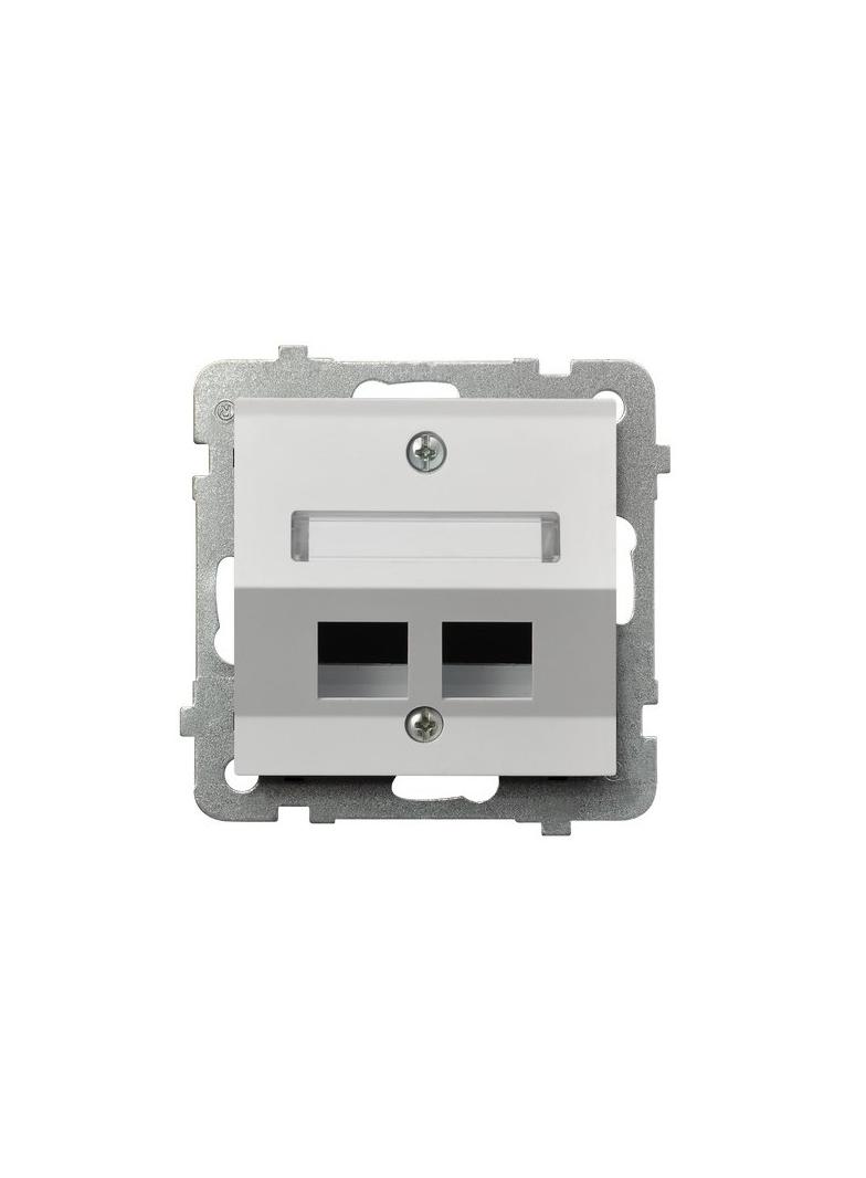 AS Obudowa gniazda podwójnego typu Keystone skośna - kolor biały