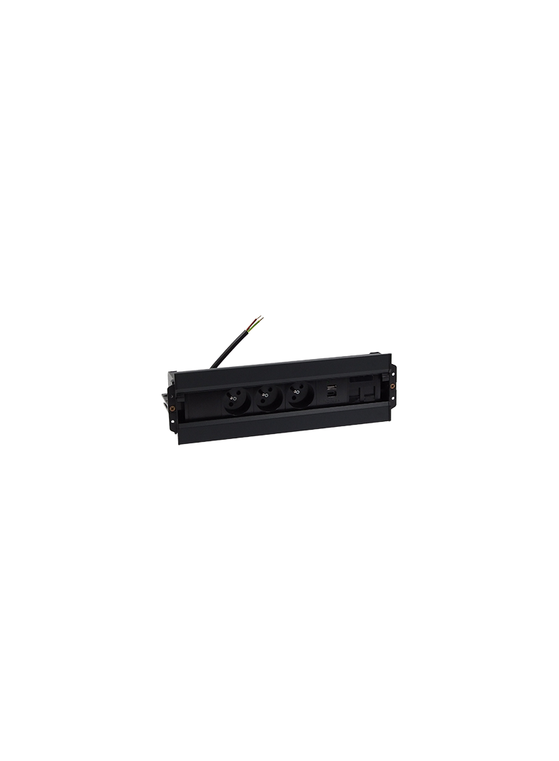 Simon 480 TS48-630E30BK0-44 Spinner 3 gn. typ E + ładow. USB A+C i płytka dla 2 złączy RJ45 keystone 48630E30BK00000-44 KONTAKT