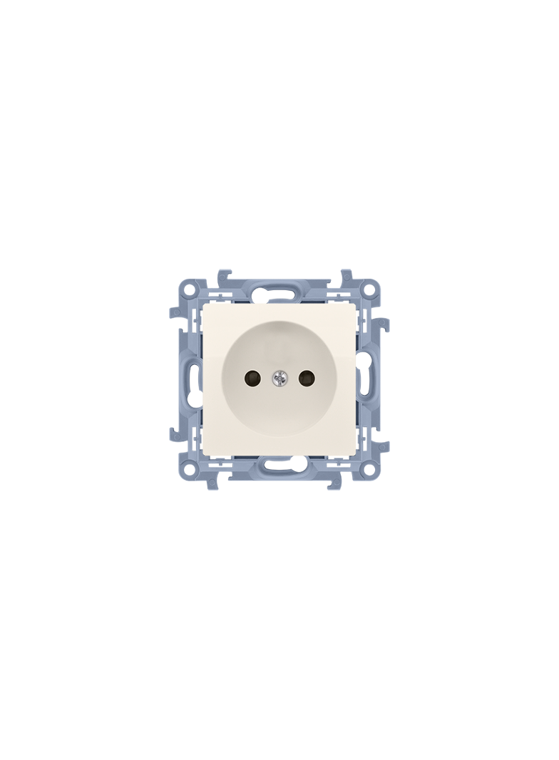 Simon 10 Gniazdo bez uziemienia pojedyncze 16A z. śrub. krem