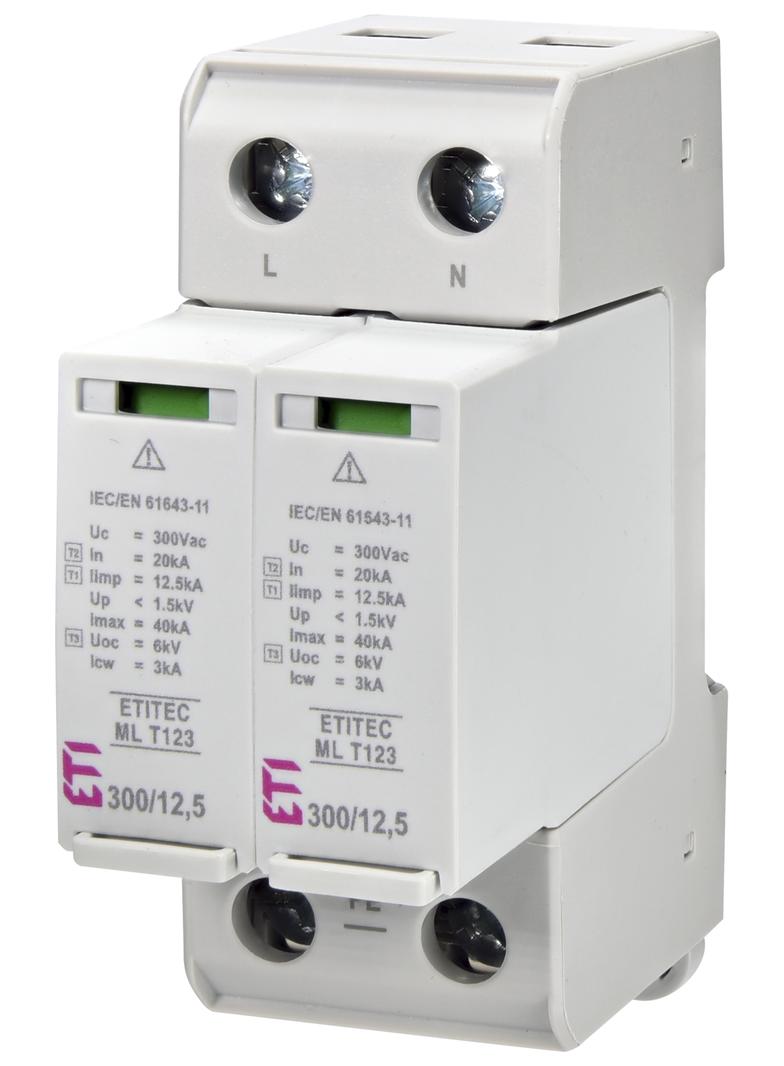 Ogranicznik przepięć T1+T2+T3 (B+C+D) TEC ML T123 300/12,5 2+0 002440663 ETI