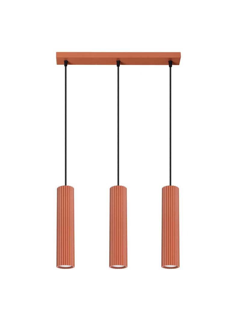 Sollux Lampa wisząca KARBON 3L ochra czerwona SL.1632