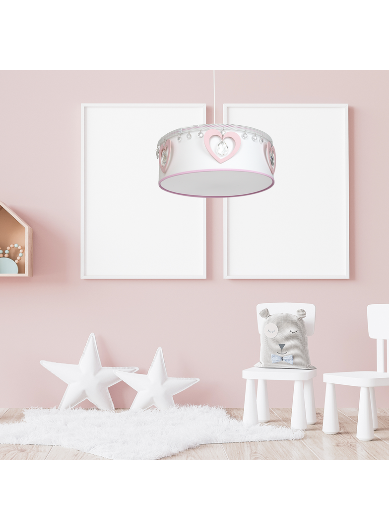 Milagro lampa wisząca Heart E27 biało/różowa MLP8278
