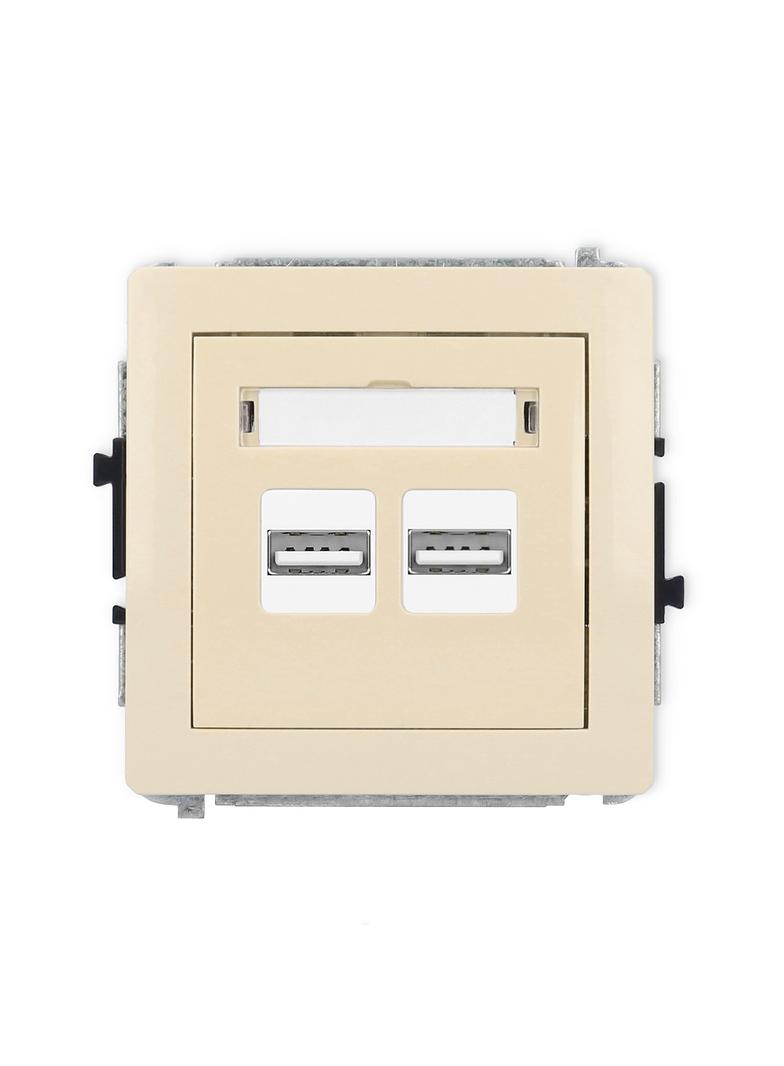 DECO Mechanizm ładowarki USB podwójnej 2xUSB A, 15,5W max., 5V, 3.1A beżowy