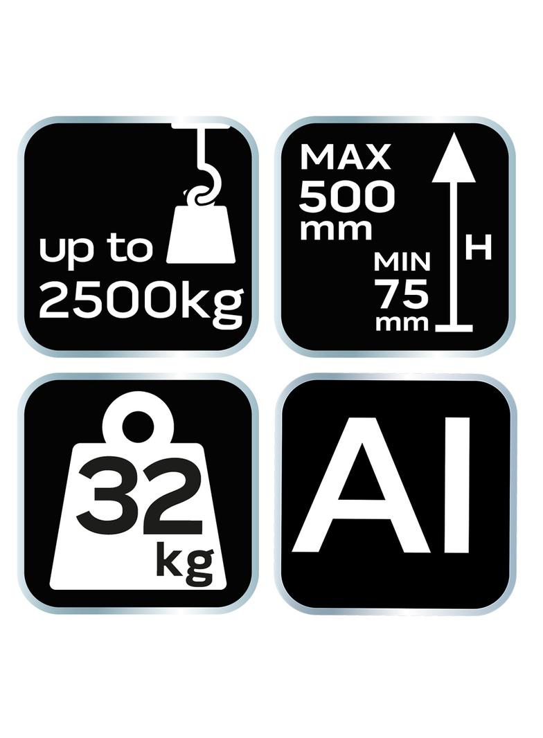 Podnośnik hydrauliczny, niskoprofilowy, 2.5 t