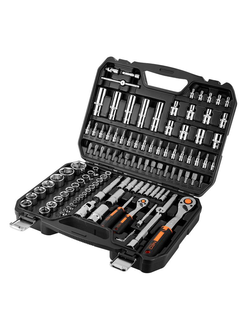 Klucze nasadowe 1/4", 1/2", zestaw 110 szt., CrV