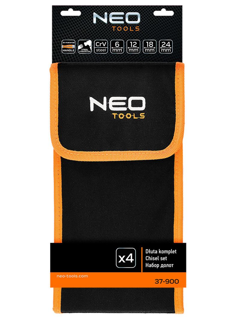 Dłuta 6, 12, 18, 24, zestaw 4 szt. Uchwyt dwukomponentowy. Pakowane w etui