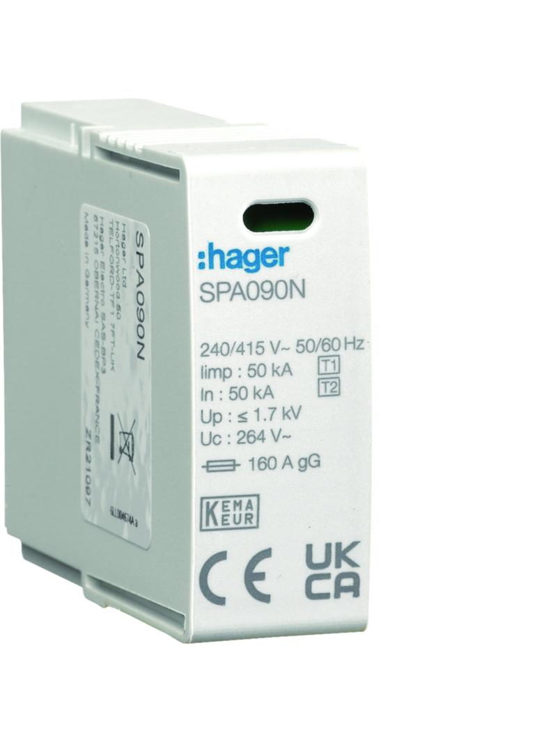 SPD Moduł T1+T2 MOV 1P N-PE do SP9x1 Iimp=12,5 kA In=12,5kA Up?1,2kV SPA090N HAGER