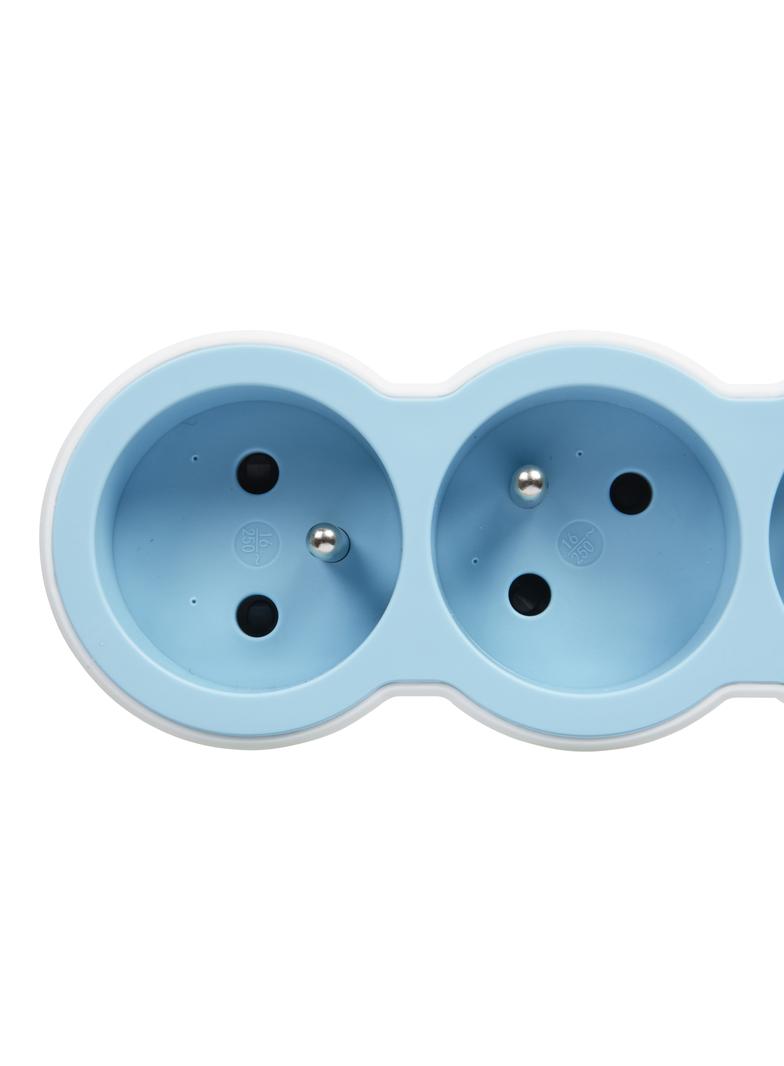 PRZEDŁUŻACZ STANDARD 3X2P+Z, Z PRZEWODEM 1.5 METRA 3X1.0 MM2 - BIAŁY/BŁĘKITNY, Legrand