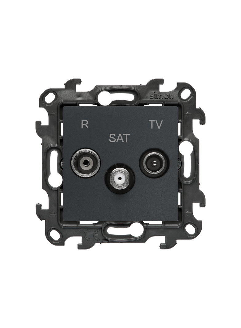 Simon 24 Gniazdo antenowe R-TV-SAT końcowe/zakończeniowe grafitowy mat NASK.01/38